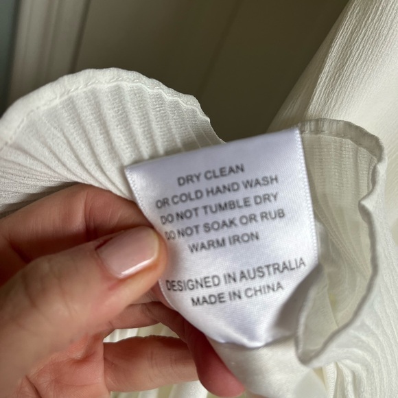 Elle Zeitoune - white tie strap midi ruffled kick-pleat party dress - Small - Picture 12 of 15